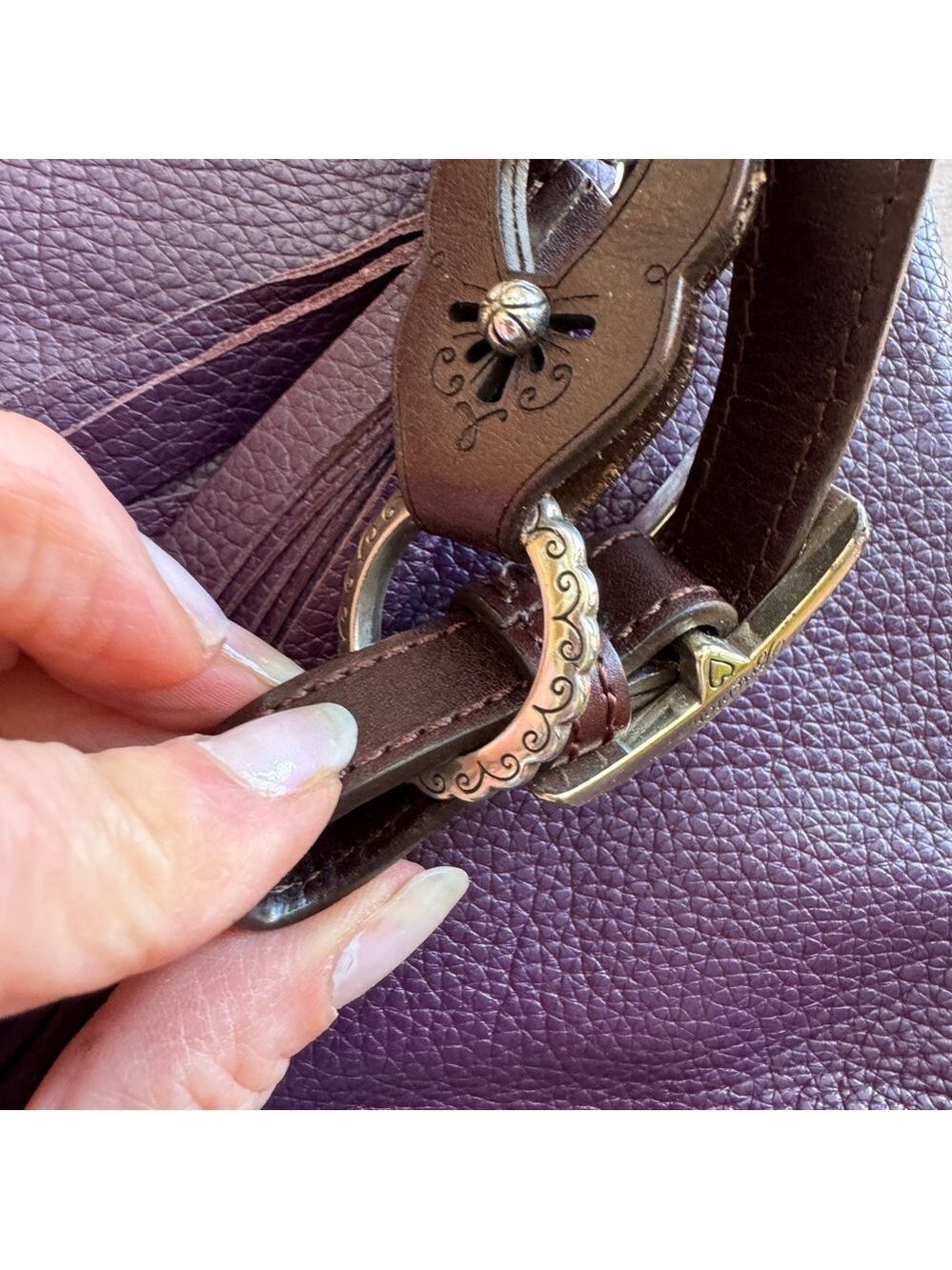 Brighton purple leather crossbody - Picture 10 of 14